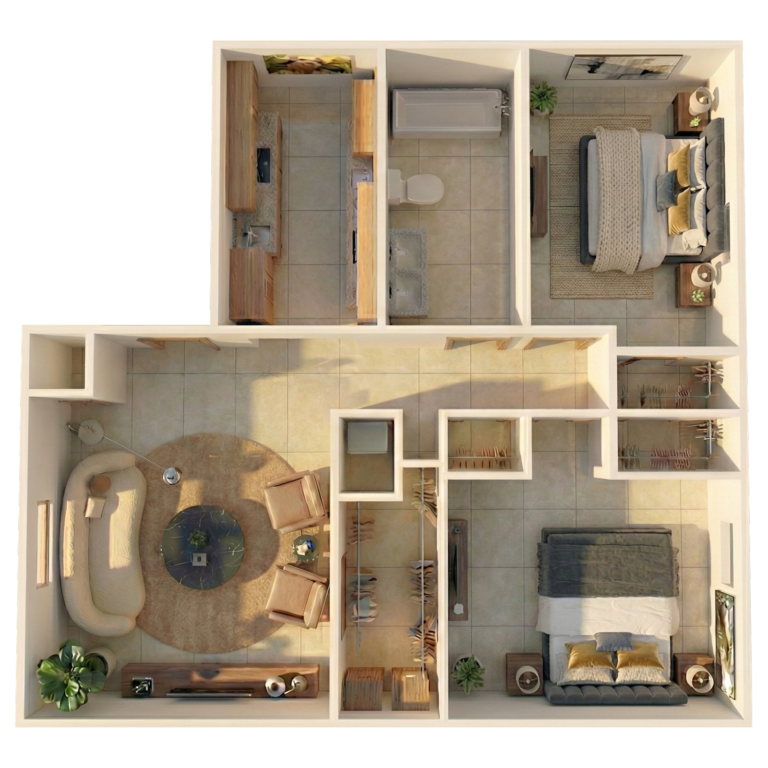 Two bedroom apartment floor plan
